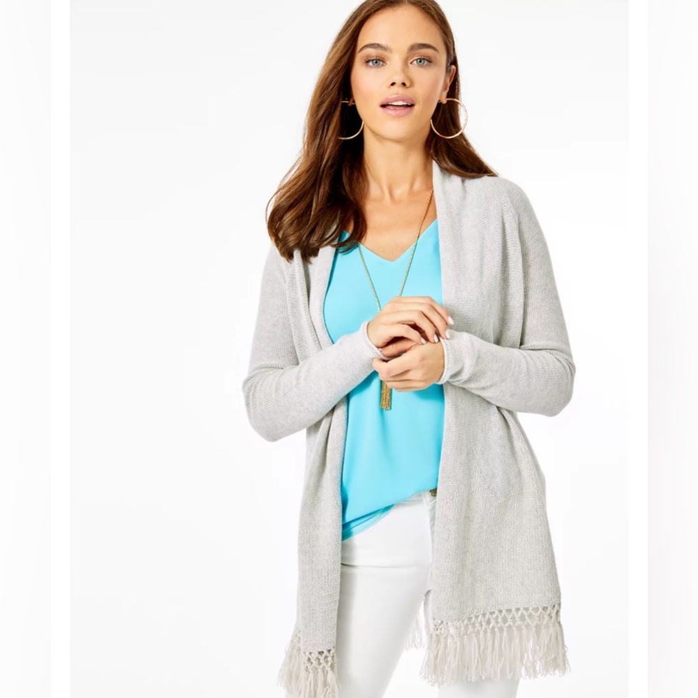 Lilly Pulitzer Tatum Cardigan-Sparkly Silver
